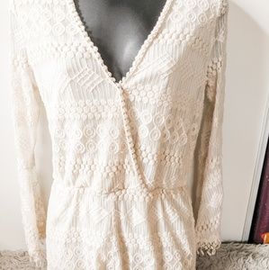 60s inspired lace romper